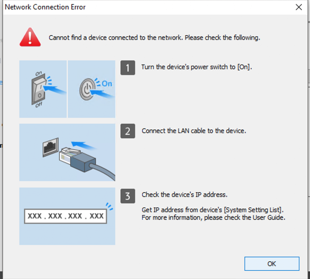 Device not found error