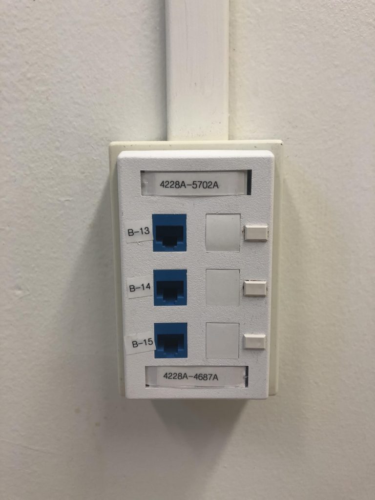 Ethernet jack in Geology building